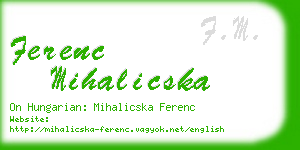 ferenc mihalicska business card